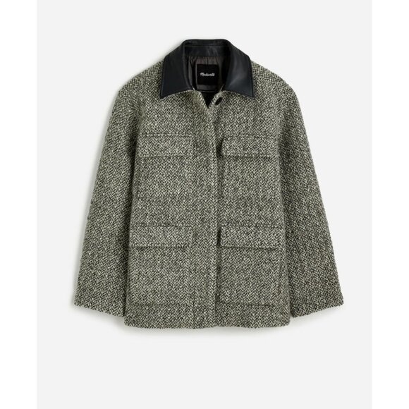 Madewell Jackets & Blazers - Madewell $358 Leather Collar Flap-Pocket Field Jacket Size S NT125